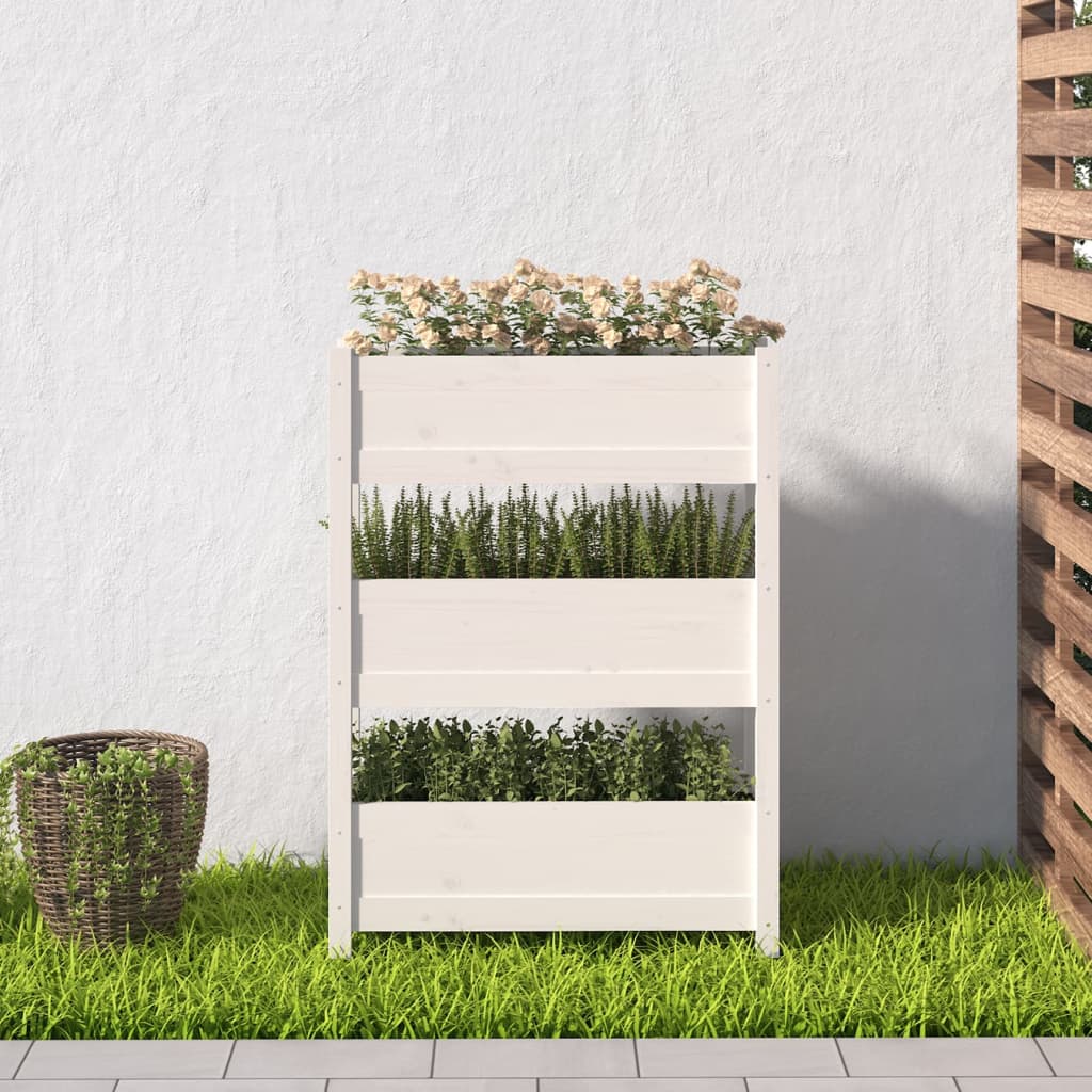 VIDAXX PLANTER 77X25X104.5 cm Solid fyrretræ hvid