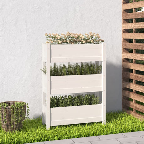 VIDAXX PLANTER 77X25X104.5 cm Solid fyrretræ hvid