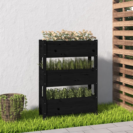 VIDAXX PLANTER 77X25X104.5 cm Solid fyrretræ sort