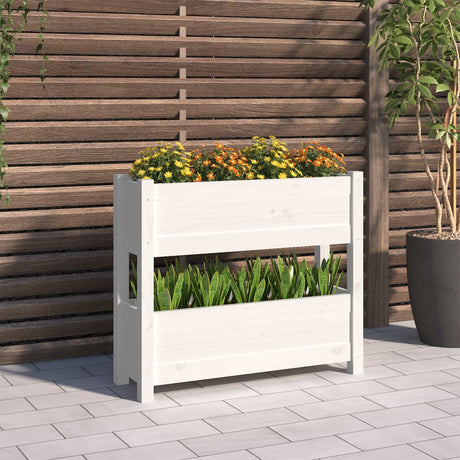 VIDAXX PLANTER 77X25X66 CM SOLID PINE TRÆS HVID