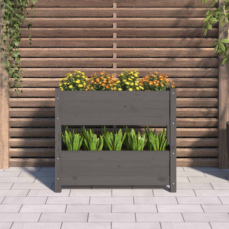 VIDAXX PLANTER 77X25X66 CM SOLID PINE TRE GRÅ