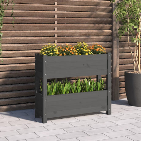 VIDAXX PLANTER 77X25X66 CM SOLID PINE TRE GRÅ