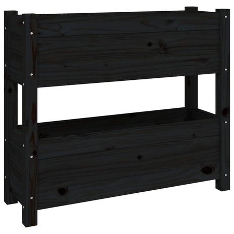 VIDAXX PLANTER 77X25X66 CM SOLID PINE TRÆ Sort