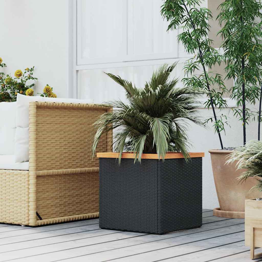 Vidaxl planter 40x40x40 cm poly rattan sort