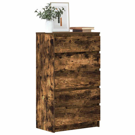 Vidaxl ladekast 60x36x103 cm bewerkt hout gerookt eikenkleurig