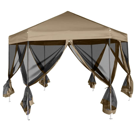 Vidaxx Party Telt med vægge Hexagonal 3.6x3.1 M Taupe 220 G M²