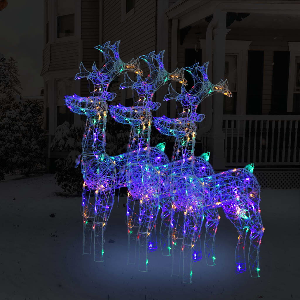 Vidaxl juledekorationer Reindeer 3 stk 60x16x100 cm akryl