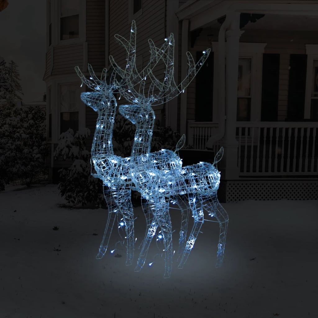 Vidaxl juledekorationer Reindeer 2 stk 120 cm akrylkold hvid