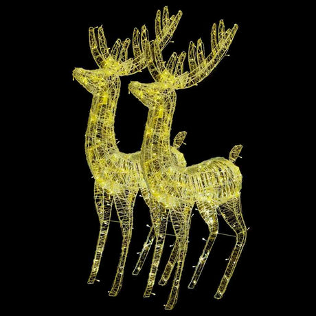 Vidaxl kerstdecoratie rendier xxl 2 st 250 led's warmwit 180 cm acryl