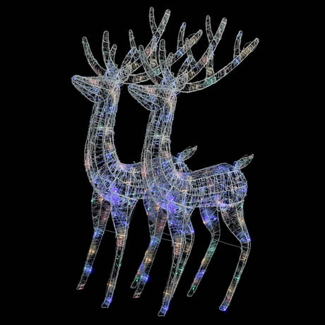 VidaXL juledekoration rensdyr XXL 2 stk 250 LED flerfarvet 180cm akryl
