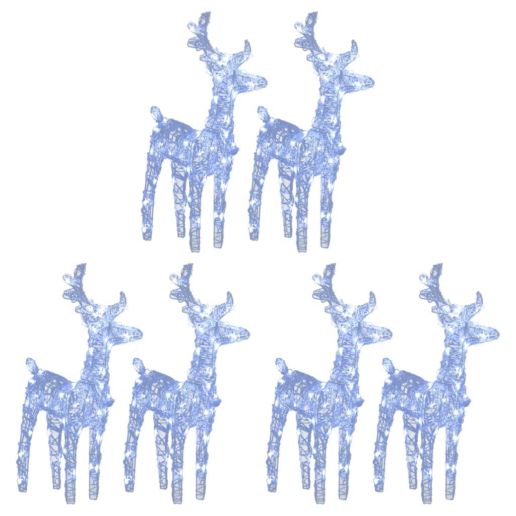 Vidaxl julen rensdyr 6 pcs 240 LEDS akrylkold hvid
