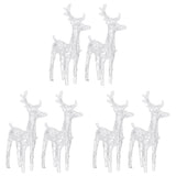 Vidaxl julen rensdyr 6 pcs 240 LEDS akrylkold hvid