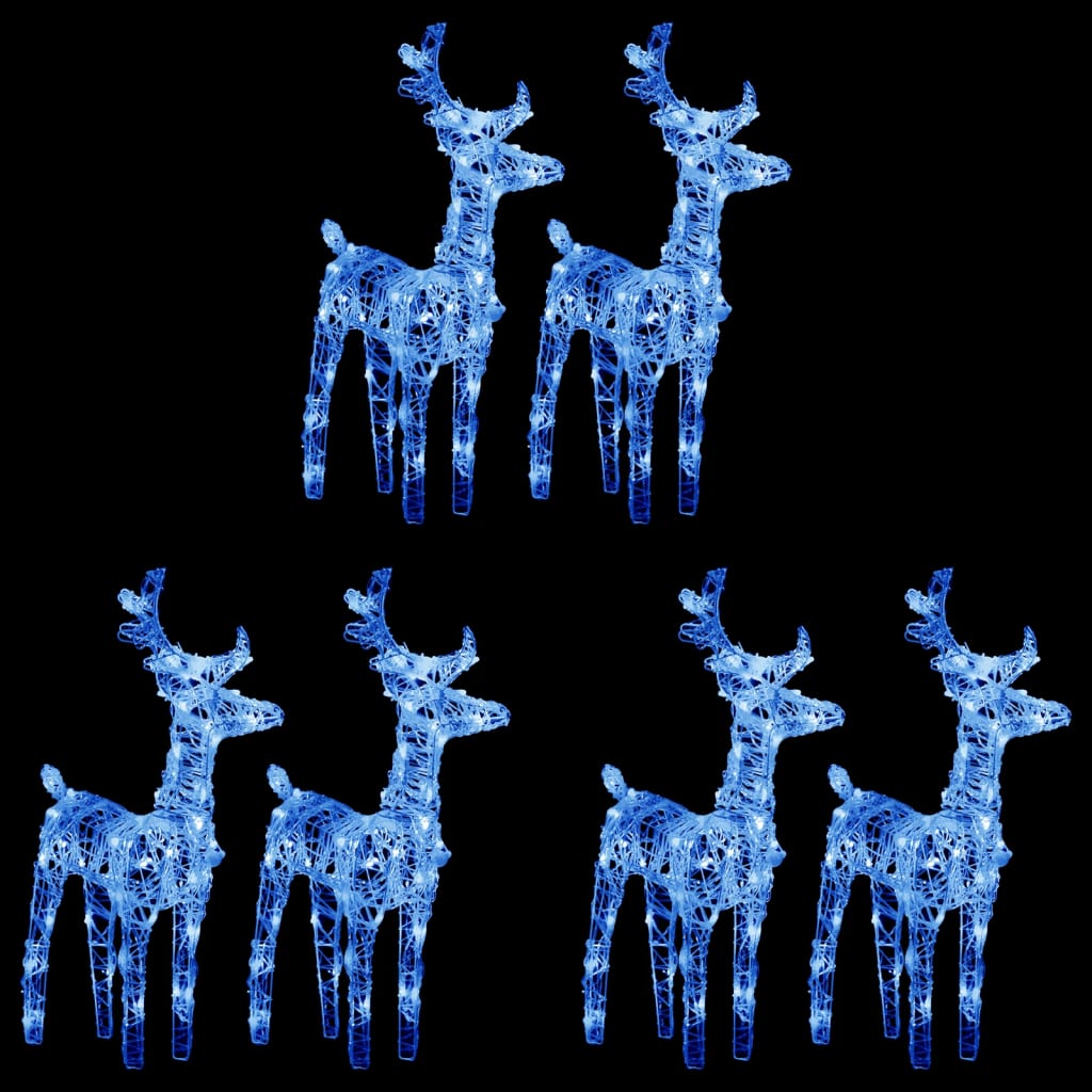 Vidaxl julen rensdyr 6 pcs 240 LEDS akrylblå