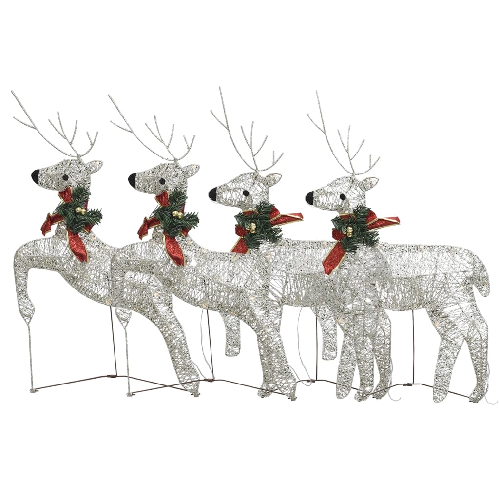 Vidaxl Christmas Reindeer 4 Pcs 80 LEDS Guldfarvet