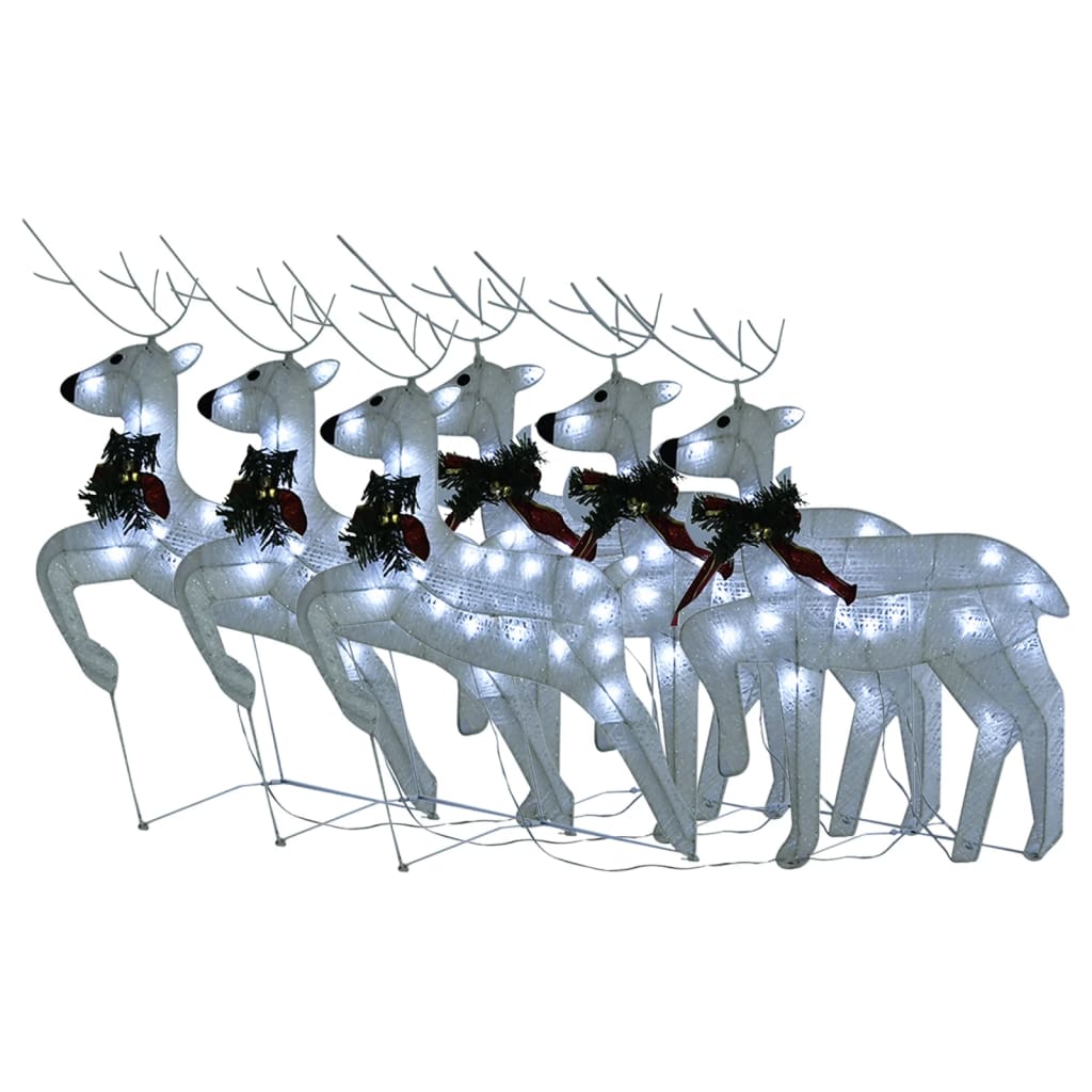Vidaxl Christmas Reindeer 6 PCS 120 LEDS HVID