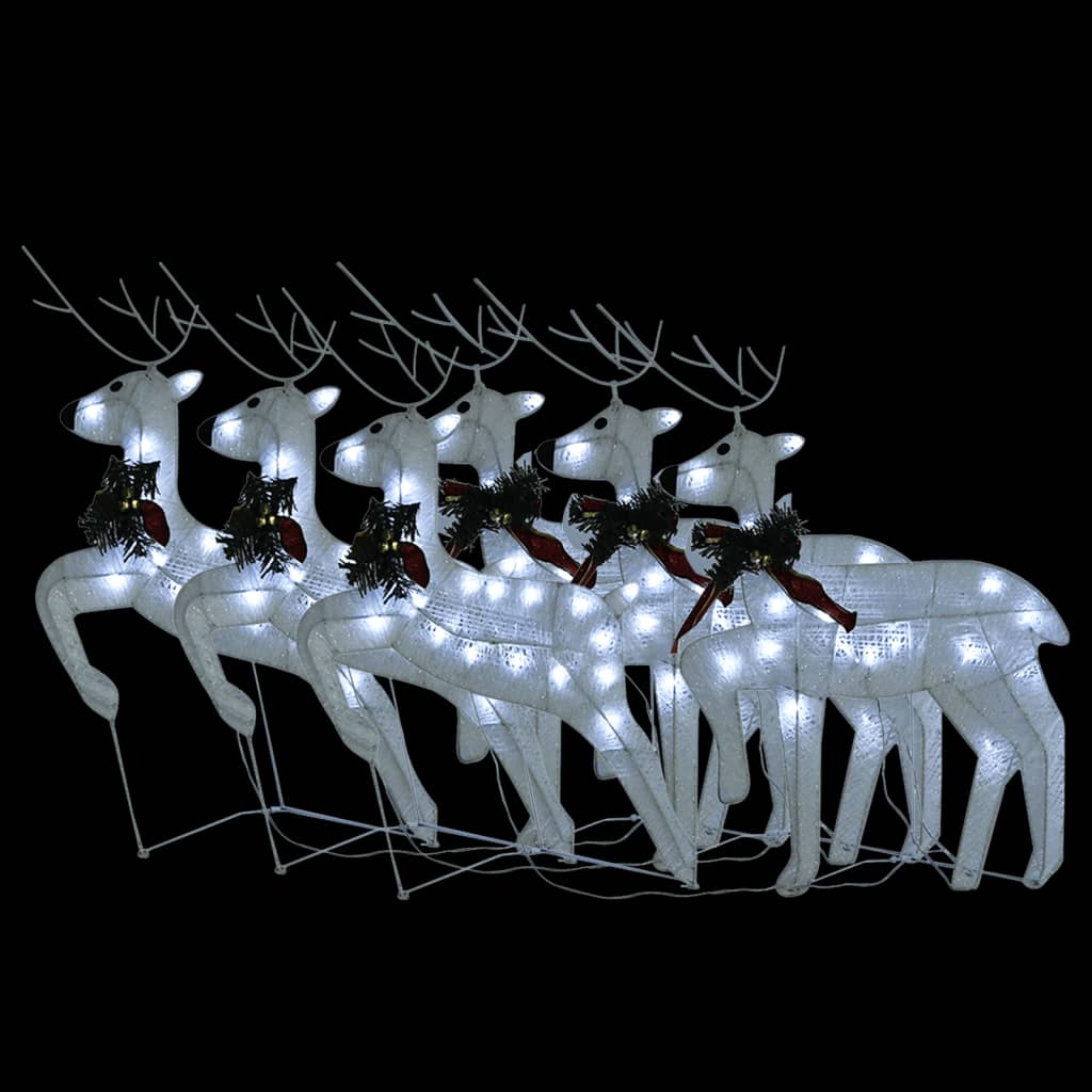 Vidaxl Christmas Reindeer 6 PCS 120 LEDS HVID