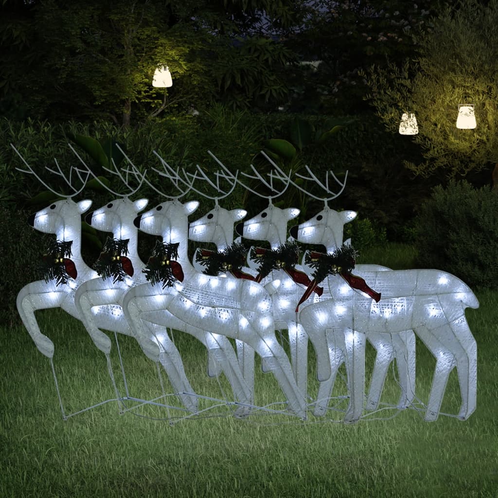 Vidaxl Christmas Reindeer 6 PCS 120 LEDS HVID