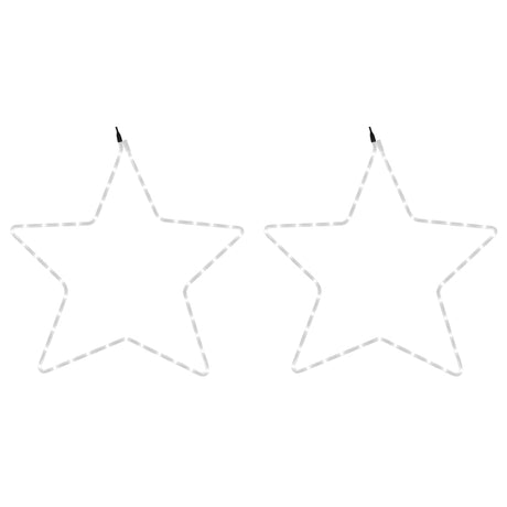 VidaXL julefigurer stjerner med 48 lysdioder 2 stk 56 cm varm hvid