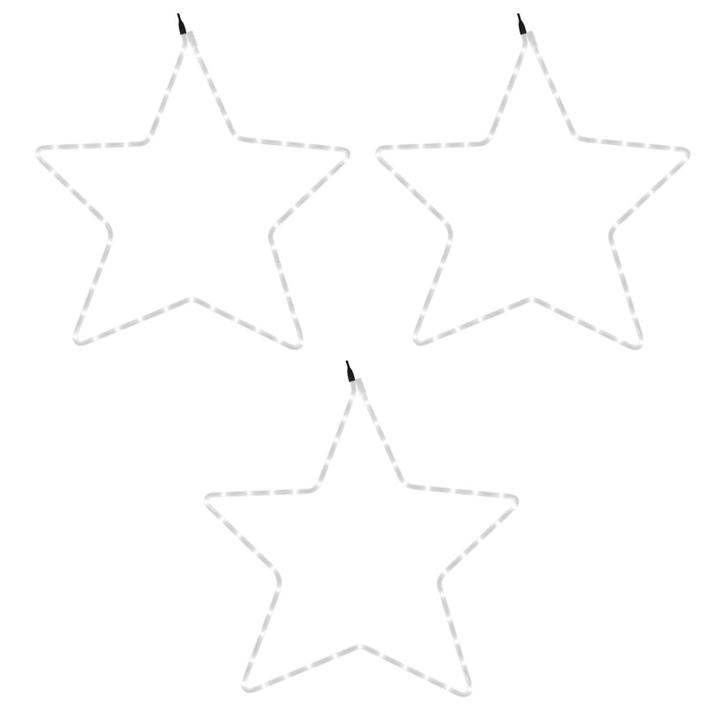 VidaXL julefigurer stjerner med 48 lysdioder 3 stk 56 cm varm hvid