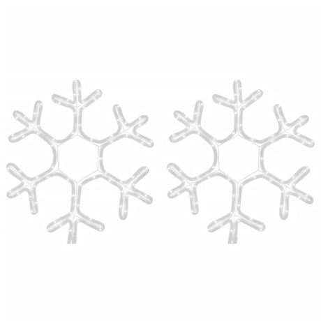 Vidaxl kerstfiguur sneeuwvlok met led's 2 st 38x37 cm warmwit