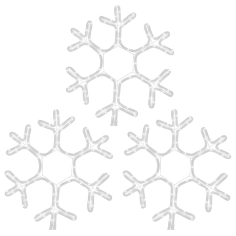 Vidaxl kerstfiguur sneeuwvlok met led's 3 st 38x37 cm warmwit