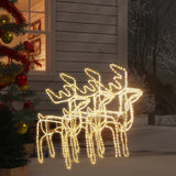 Vidaxl Christmas Figur Reindeer 3 stk 76x42x87 cm varm hvid