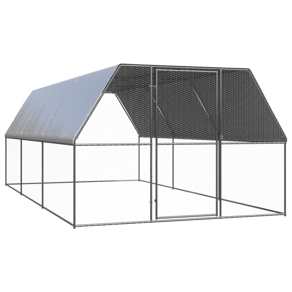 Vidaxl udendørs coop til kyllinger 3x6x2 m galvaniseret stål