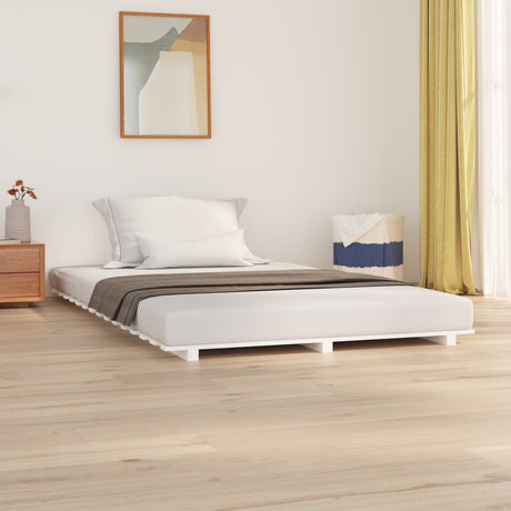 Vidaxl bedframe massief grenenhout wit 140x190 cm