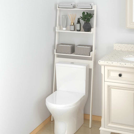 Vidaxx toiletstativ 63,5x32x179 cm massiv fyrretræ hvid