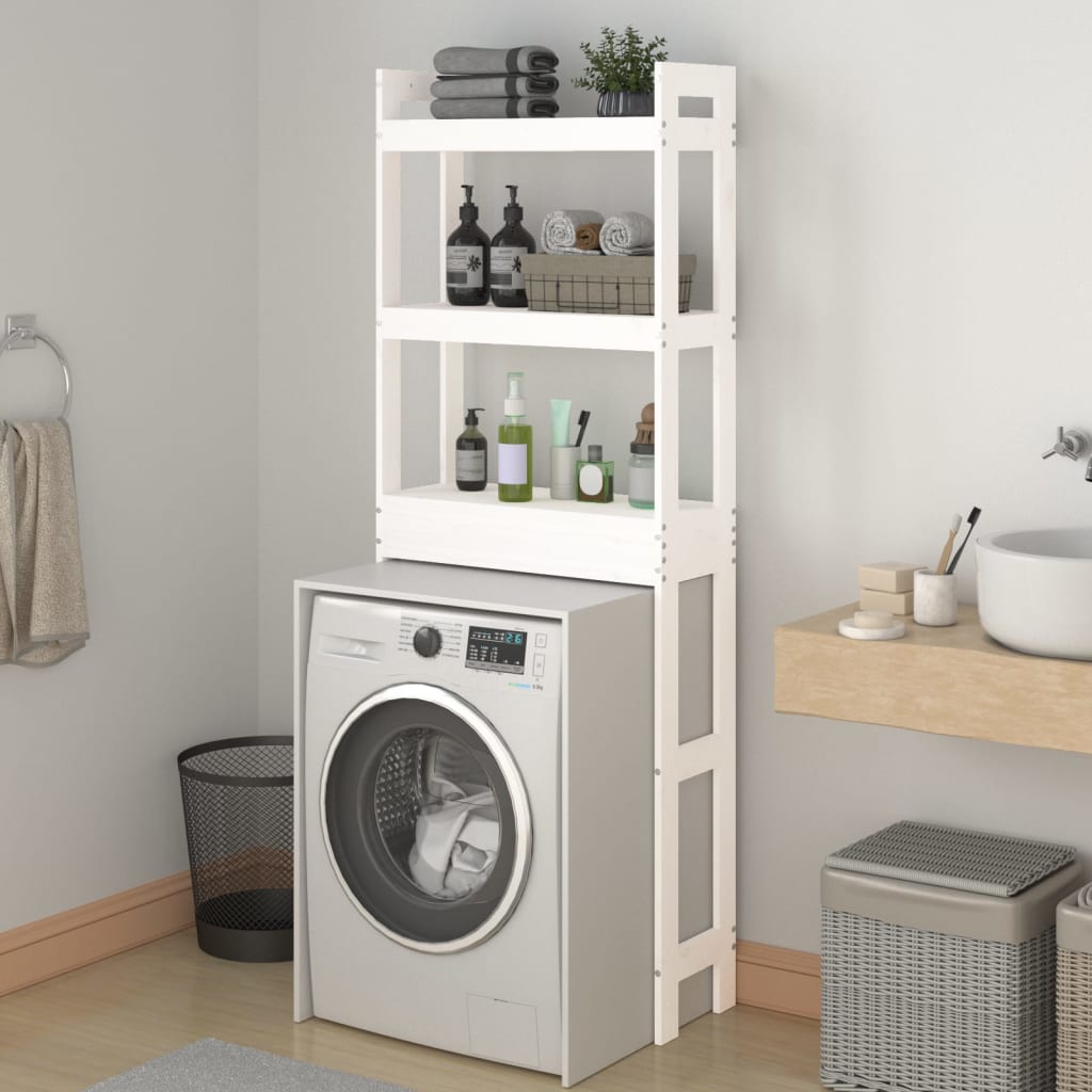 Vidaxx toiletstativ 63x26x171 cm solid fyrretræ hvid
