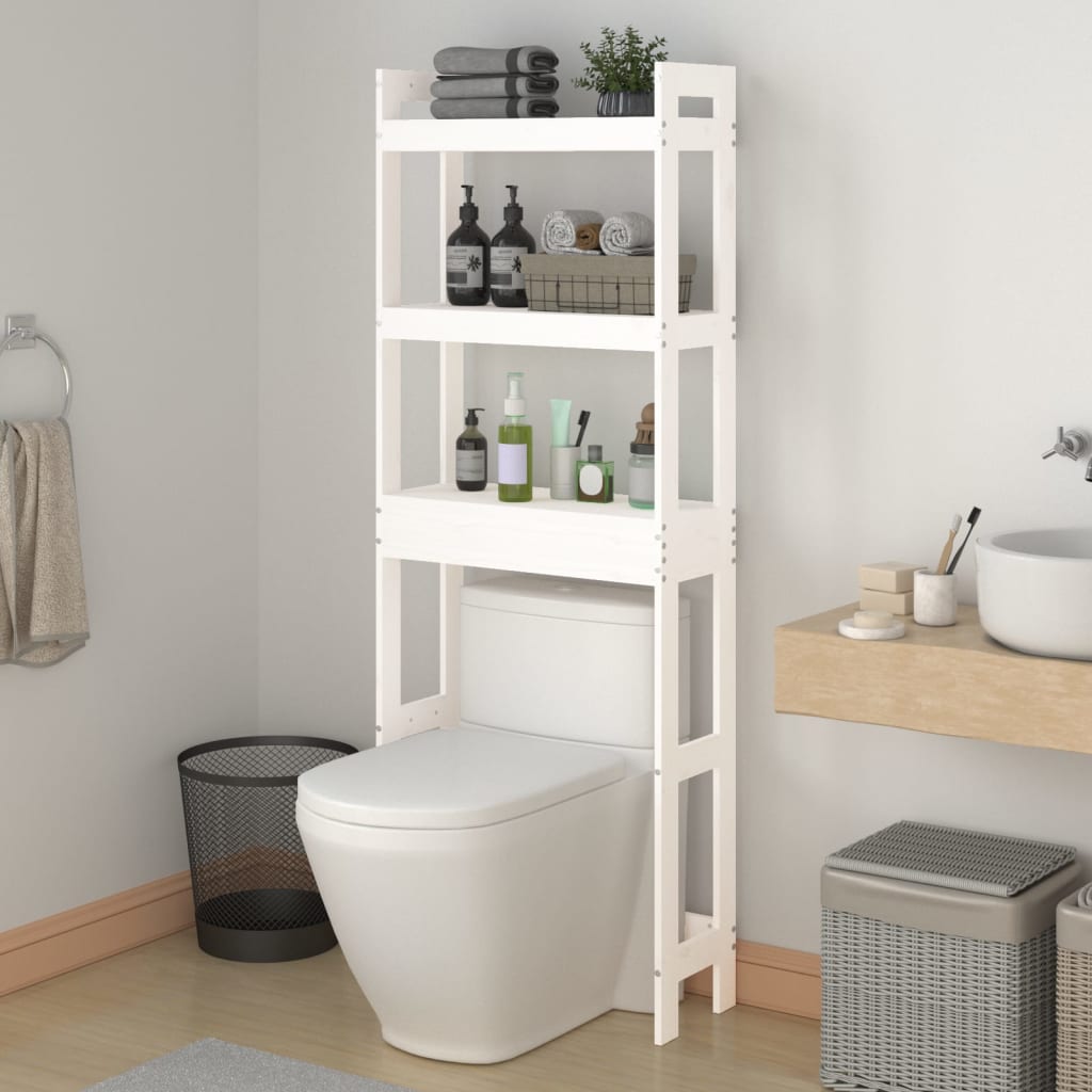 Vidaxx toiletstativ 63x26x171 cm solid fyrretræ hvid