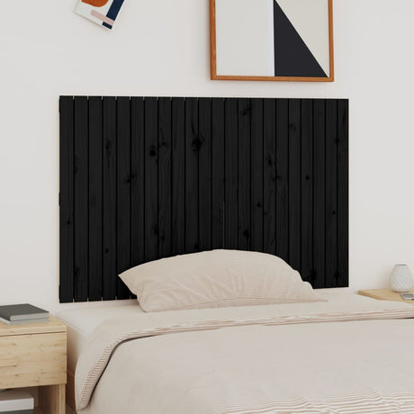Vidaxl wandhoofdbord 140x3x90 cm massief grenenhout zwart