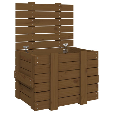 Vidaxx opbevaringsboks 58x40.5x42 cm Solid fyrretræ Honningbrun