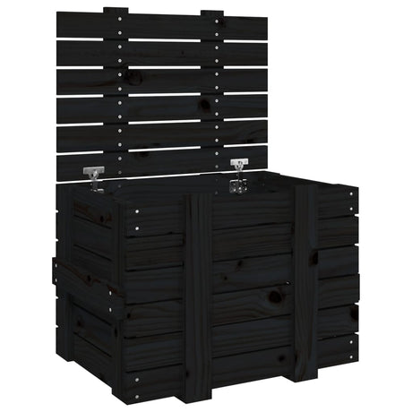Vidaxx opbevaringsboks 58x40.5x42 cm Solid fyrretræ sort