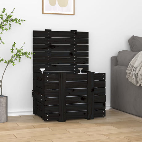 Vidaxx opbevaringsboks 58x40.5x42 cm Solid fyrretræ sort