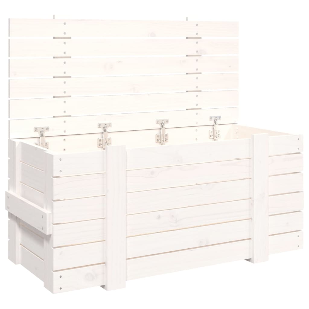 Vidaxx opbevaringsboks 91x40,5x42 cm massiv fyrretræ hvid