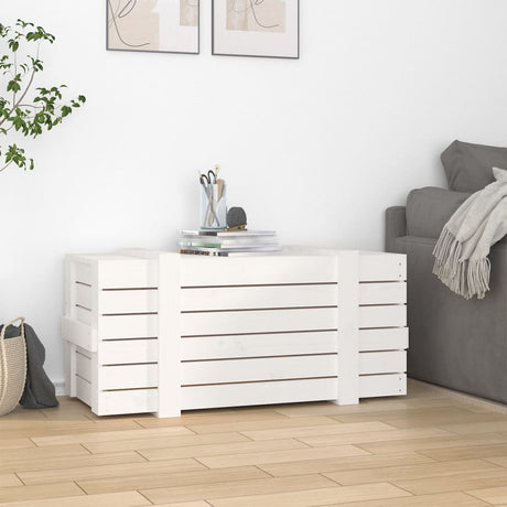 Vidaxx opbevaringsboks 91x40,5x42 cm massiv fyrretræ hvid