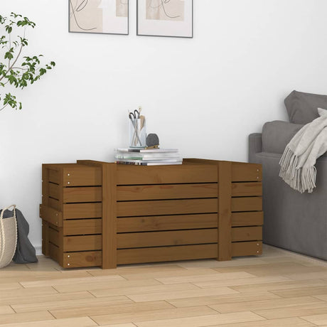 Vidaxx opbevaringsboks 91x40.5x42 cm Solid fyrretræ Honningbrun
