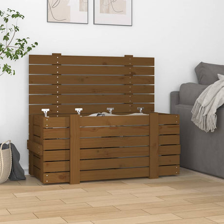 Vidaxx opbevaringsboks 91x40.5x42 cm Solid fyrretræ Honningbrun