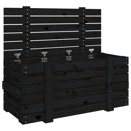 Vidaxx opbevaringsboks 91x40.5x42 cm Solid fyrretræ sort