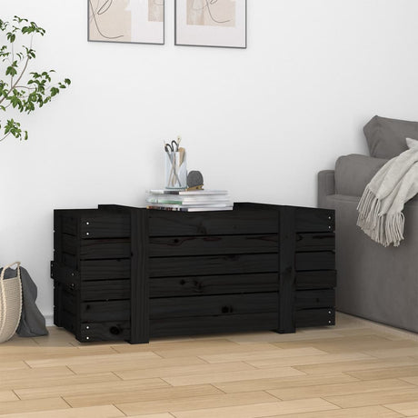 Vidaxx opbevaringsboks 91x40.5x42 cm Solid fyrretræ sort