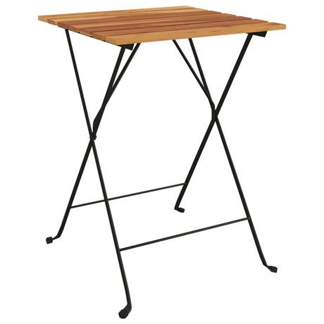 Vidaxl bistrotafel inklapbaar 55x54x71 cm massief teakhout en staal