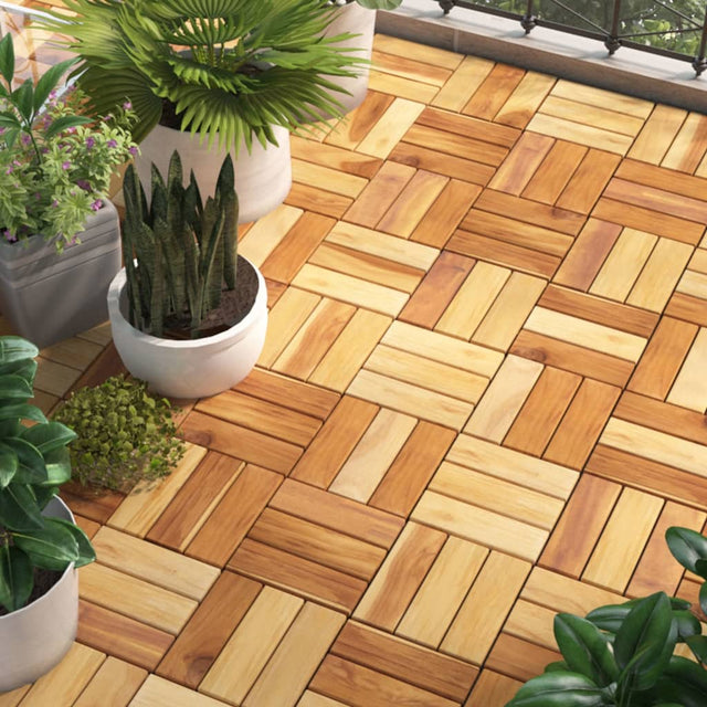 Vidaxx Patio Fliser 10 PCS 30x30 cm Solid teak træ