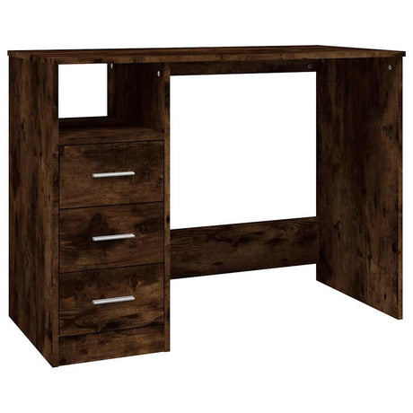 Vidaxl bureau met lades 102x50x76 cm bewerkt hout gerookt eikenkleurig