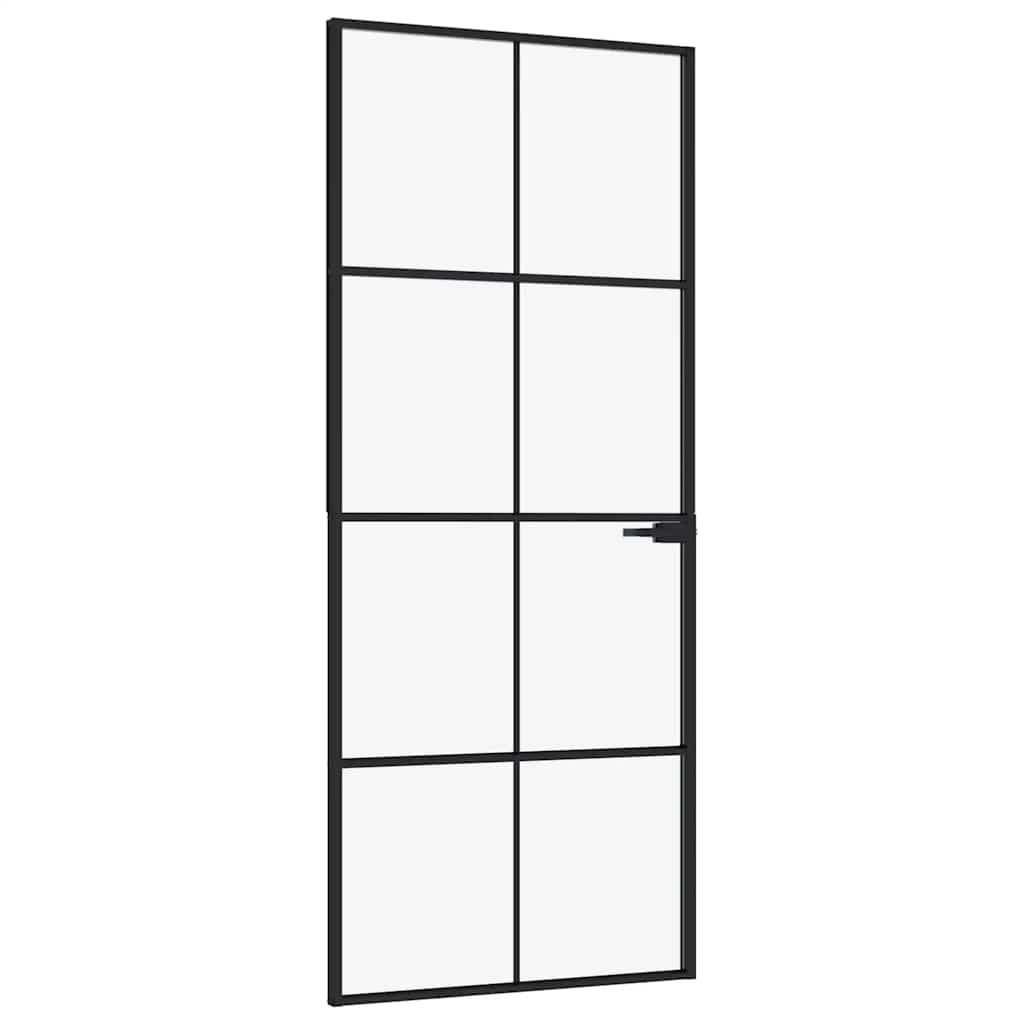 VIDAXX Interiør dør 83x201,5 cm tempereret glas og aluminium smal sort sort