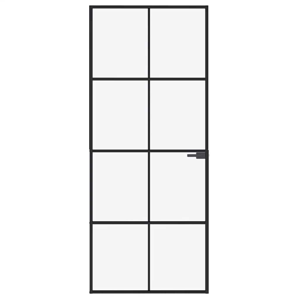 VIDAXX Interiør dør 83x201,5 cm tempereret glas og aluminium smal sort sort