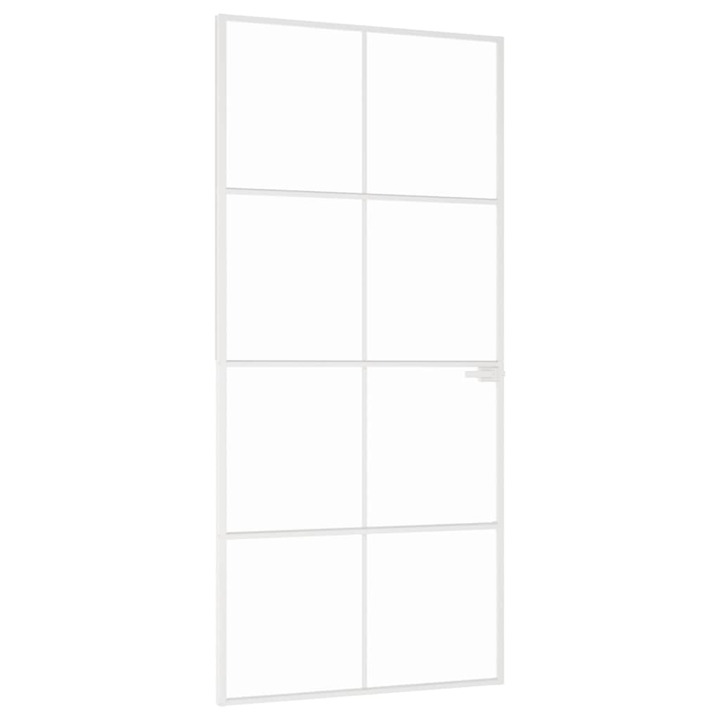 Vidaxx Interiør Dør 93x201,5 cm tempereret glas og aluminium smalle hvid