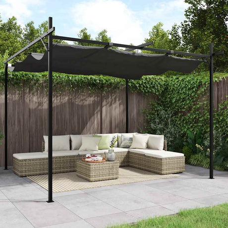Vidaxl Pergola med udvideligt tag 295x292x230 Anthracite
