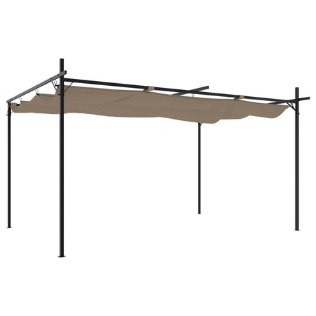 Vidaxl pergola met uitschuifbaar dak 395x292x230 taupe
