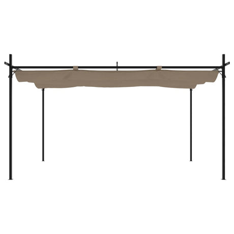 Vidaxl pergola met uitschuifbaar dak 395x292x230 taupe